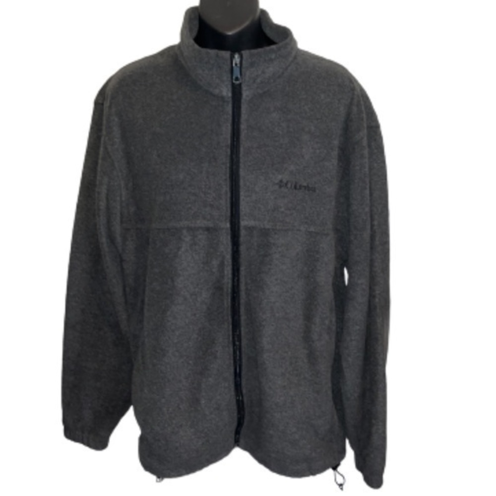 Columbia charcoal gray zip up fleece jacket size L